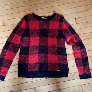 Michael Kors red plaid sweater